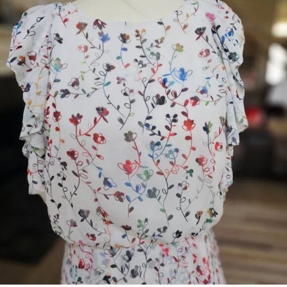 Monique Lhuillier floral romantic fairy  dress gown 10 - Picture 12 of 14